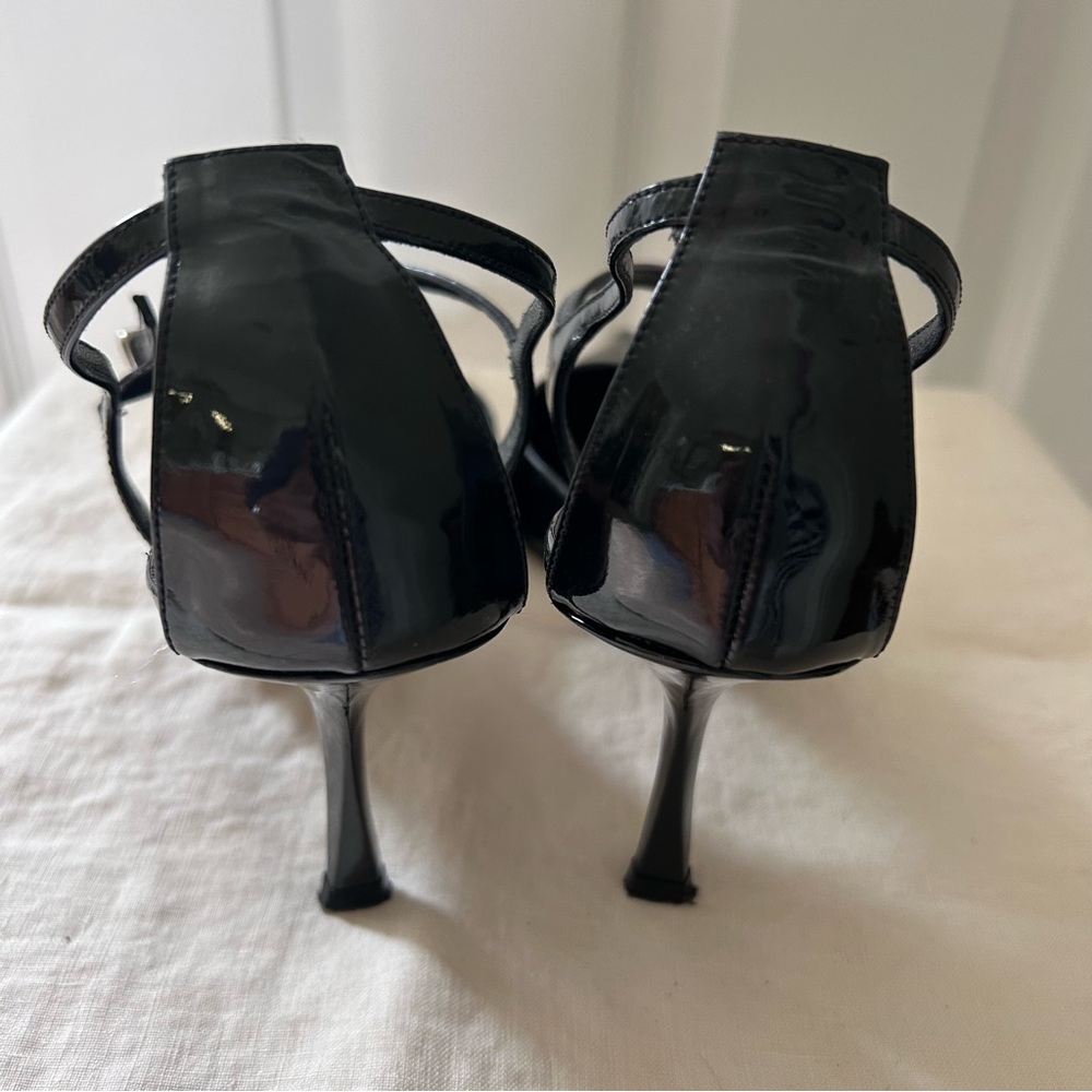 Calvin Klein, black patent leather, strap heels - Picture 3 of 7